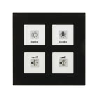 MDT - MDT KNX-RF+ Tastsensor 4-fach Plus mit Aktor und Temp.fühler Glas schwarz