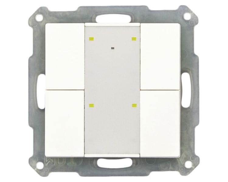 MDT - MDT KNX-RF+ Tastsensor 4-fach Plus mit Schaltaktor reinweiß matt