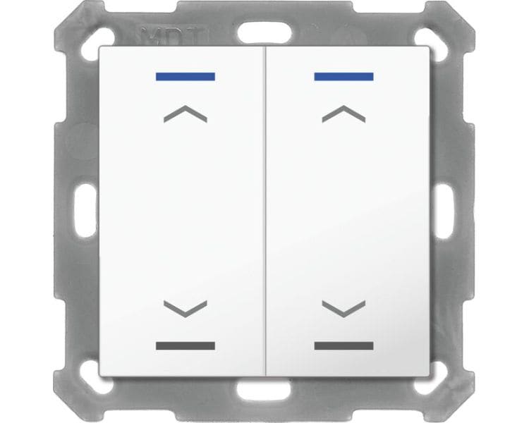 MDT - MDT KNX RF+ Taster Light 55 2f, RGBW mit Temp., reinweiß gl., Jalousie,secure
