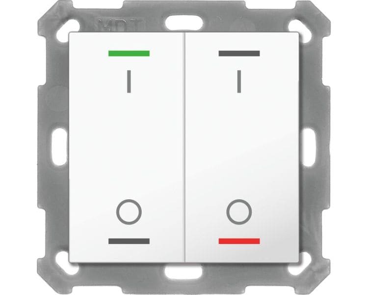 MDT - MDT KNX RF+ Taster Light 55 2f, RGBW mit Temp., reinweiß gl., Schalten,secure