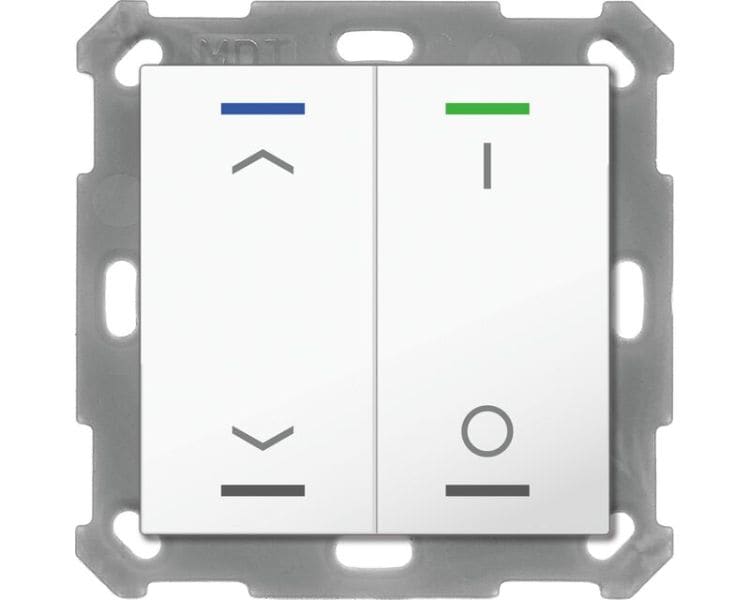 MDT - MDT KNX RF+ Taster Light 55 2f, RGBW mit Temp., reinweiß gl.,Jal._Sch.,secure