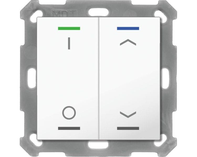 MDT - MDT KNX RF+ Taster Light 55 2f, RGBW mit Temp., reinweiß gl.,Sch._Jal.,secure
