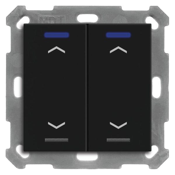 MDT - MDT KNX RF+ Taster Light 55 2f, RGBW mit Temp., schwarz matt, Jalousie,secure