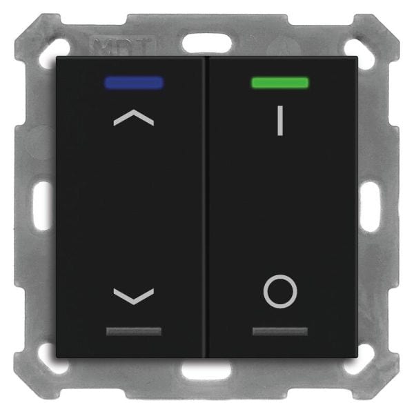 MDT - MDT KNX RF+ Taster Light 55 2f, RGBW mit Temp., schwarz matt,Jal._Sch.,secure