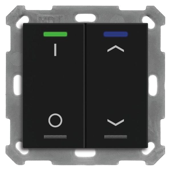 MDT - MDT KNX RF+ Taster Light 55 2f, RGBW mit Temp., schwarz matt,Sch._Jal.,secure