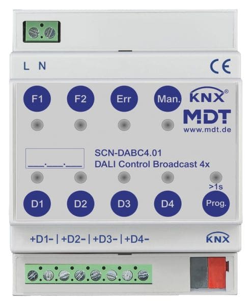 MDT - MDT DALI Control Broadcast Gateway 4 Kanal, 4TE, REG, KNX