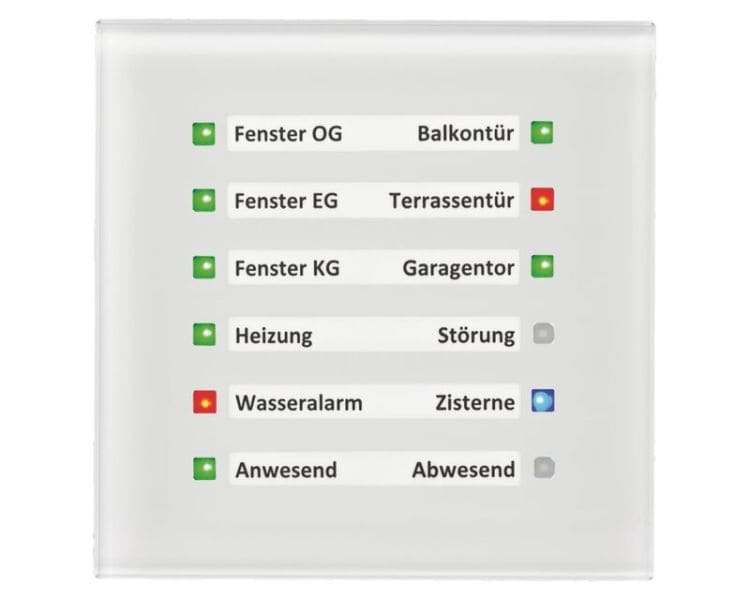 MDT - MDT KNX LED Anzeige 12-fach Glas weiß