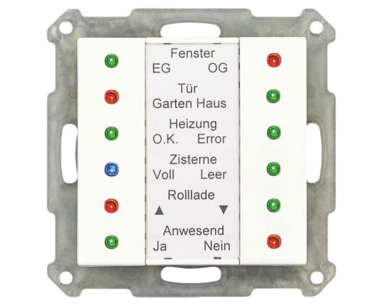 MDT - MDT KNX 55 x 55 mm LED Anzeige 12-fach reinweiß glänzend