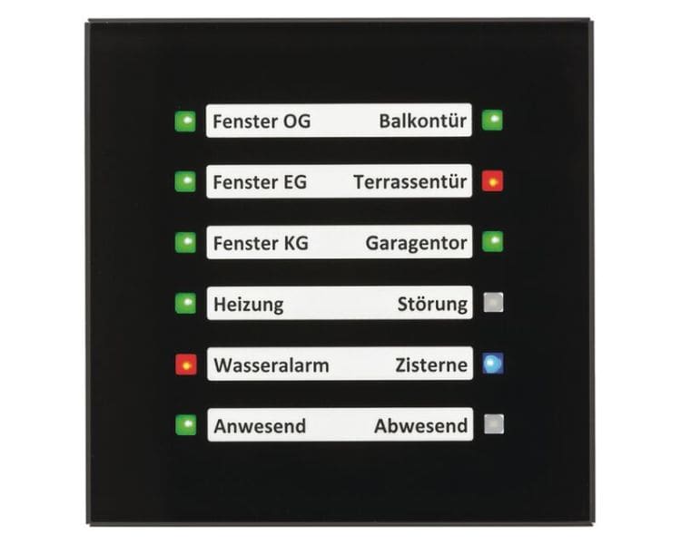 MDT - MDT KNX LED Anzeige 12-fach Glas schwarz