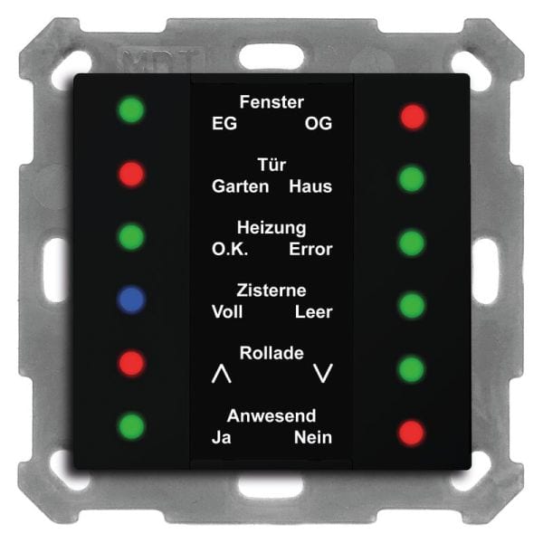 MDT - MDT KNX LED Anzeige 12-fach 55x55 schwarz matt