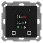 MDT - MDT KNX 55x55mm Temperaturregler mit Display schwarz matt Up