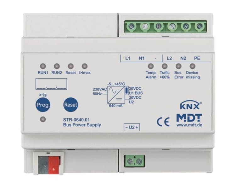 MDT - MDT KNX Spannungsversorgung redundant und Diagnosefunktion 640 mA REG