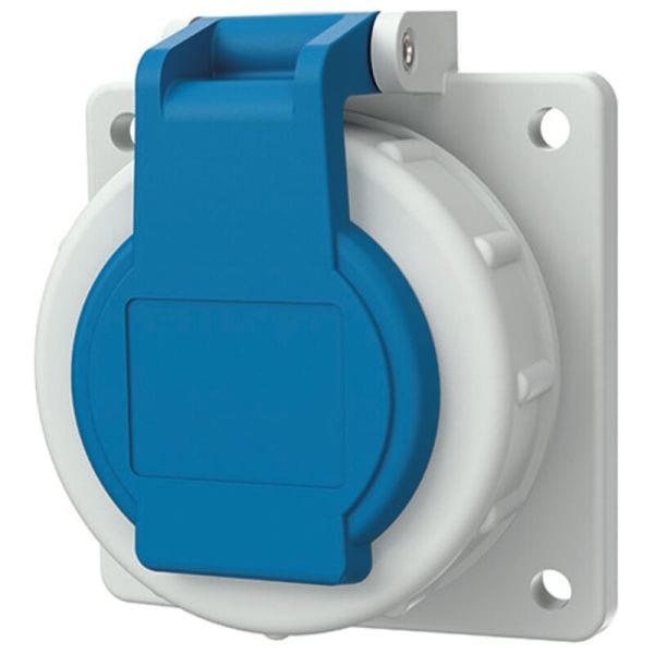 MENNEKES - Schuko-Anbausteckdose blau 16A 2P+E 230V IP68 mit Shutter