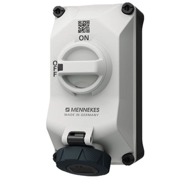 MENNEKES - DUO Wanddose abschaltbar 16A 4P 5h 690V IP67 mit Hilfskontakt