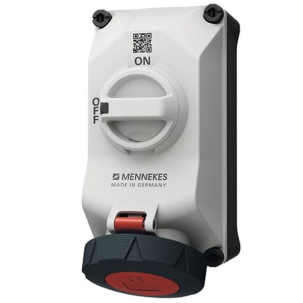 MENNEKES - DUO R Wanddose abschaltbar 32A 4P 3h 440V IP67 mit Hilfskontakt