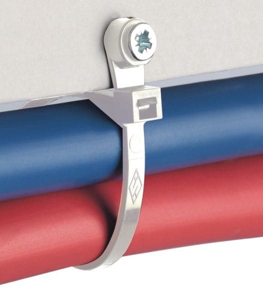 SAPI SELCO - Kabelbinder m. Befestigungsöse 200x4,5mm farblos,Bohrung 5mm,VE=100Stk