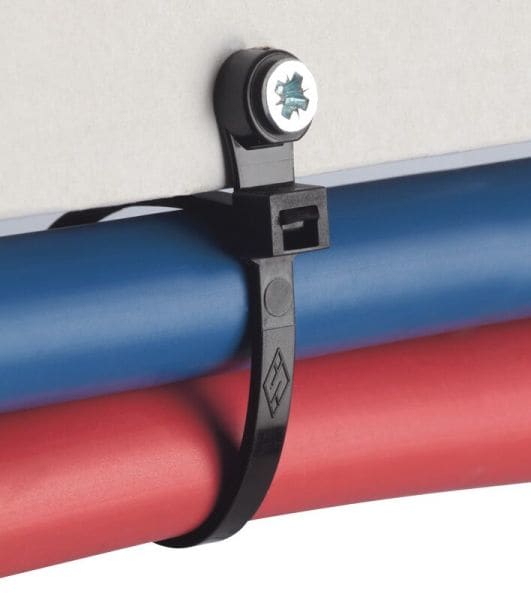 SAPI SELCO - Kabelbinder m. Befestigungsöse 200x4,5mm schwarz,Bohrung 5mm,VE=100Stk