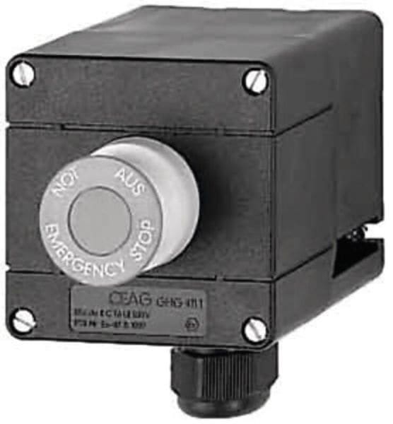 SCHUCH - EX-Schlagtaster 1S+1Ö, ZO1/2 21/22,IP66 max.690V max.16A mit Schild