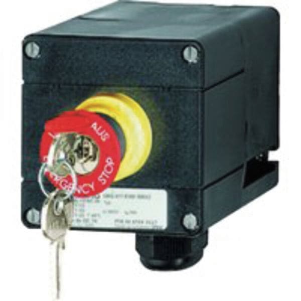 SCHUCH - EX-Schlagtaster 1S+1Ö, ZO1/2 21/22,IP66 max.690V max.16A mit Schild+Schlüssel