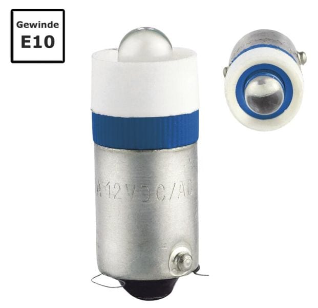 SIRENA - LED S 24 V AC/DC, 21 mA, E10, blau widerstandsfest gegen Vibrationen
