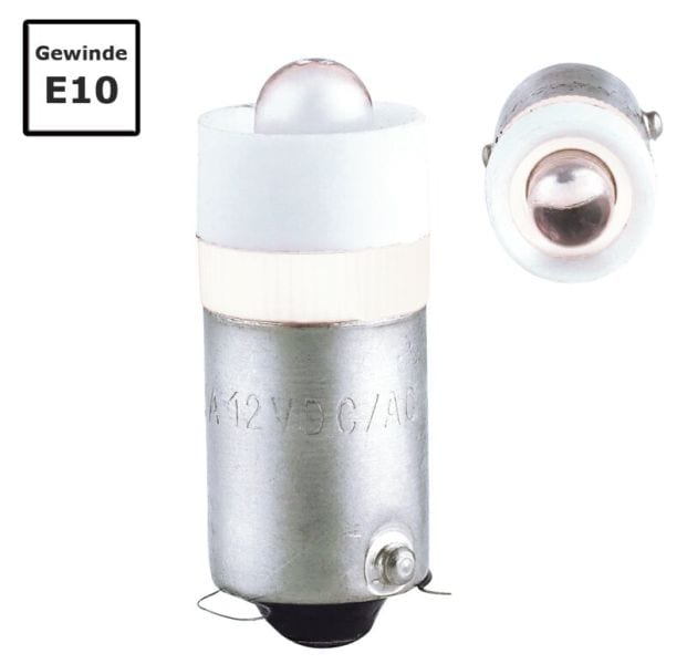 SIRENA - LED S 6 V AC/DC, 16 mA, E10, klar widerstandsfest gegen Vibrationen