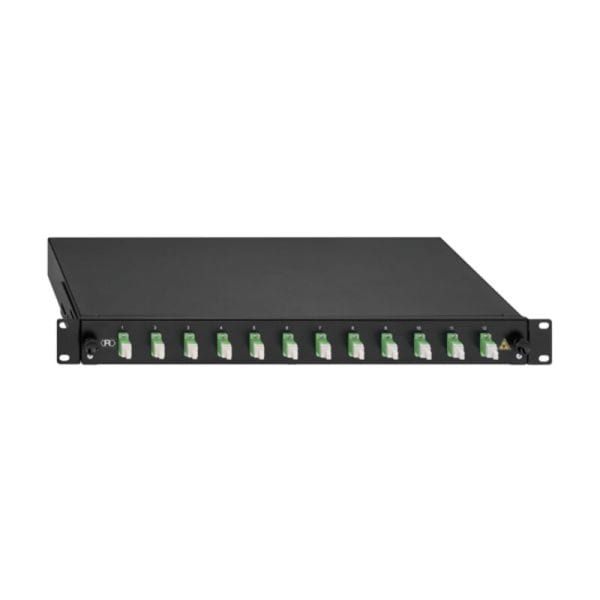 RUTENBECK - BasicLine-Spleissbox, ausziehbar, 19/1HE, 12xLC-D, OM5, grün