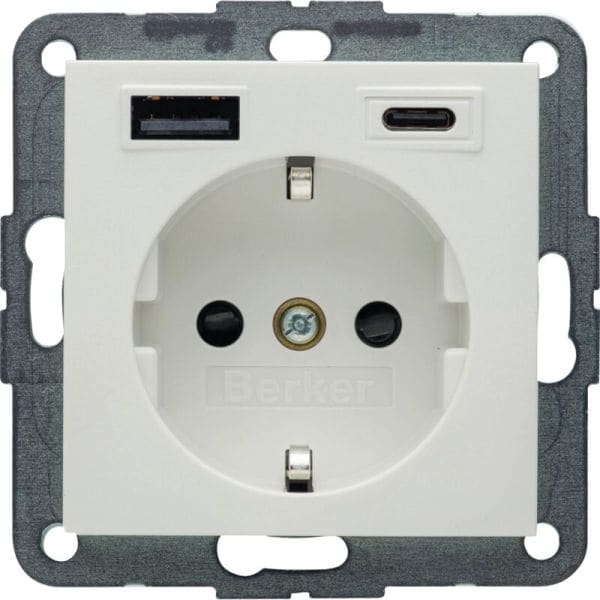 BERKER - Steckdose SCHUKO/USB AC 20W PD S1 pw mt