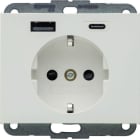 BERKER - BERKER K.1 SSD mit 1x USB A/1x USB CAC 20W PD, polarweiß glänzend
