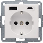 BERKER - BERKER S.1 SSD mit 1x USB A/1x USB CAC 20W PD, weiß glänzend
