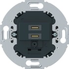 BERKER - BERKER USB-C-Ladesteckdose 230 V, 2-fachPD20W, mit Tragring rund anthrazit matt