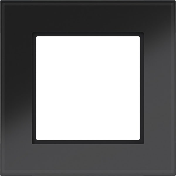 HAGER - A.8 LED-Rahmen 1fach Glas, nachtschwarz glänzend