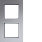 HAGER - A.8 Rahmen 2fach senkrecht, alu matt, Aluminium gebürstet