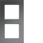 HAGER - A.8 Rahmen 2fach senkrecht edelstahl matt, Metall gebürstet