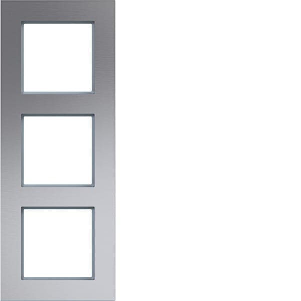 HAGER - A.8 Rahmen 3fach senkrecht, alu matt, Aluminium gebürstet