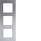 HAGER - A.8 Rahmen 3fach senkrecht, alu matt, Aluminium gebürstet