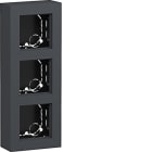 HAGER - A.8 Gehäuse 3fach flache Ausführung, anthrazit matt, lack., AP