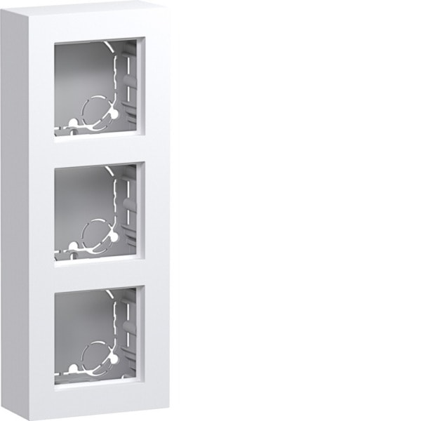 HAGER - A.8 Gehäuse 3fach flache Ausführung, lichtweiß matt, AP