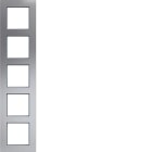 HAGER - A.8 Rahmen 5fach senkrecht, alu matt, Aluminium gebürstet