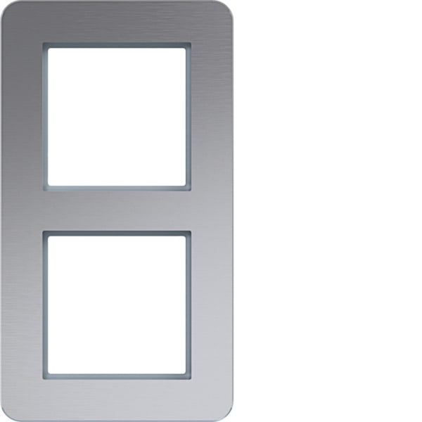 HAGER - C.8 Rahmen 2fach senkrecht, alu matt, Aluminium gebürstet