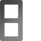 HAGER - C.8 Rahmen 2fach senkrecht, edelstahl matt, Metall gebürstet
