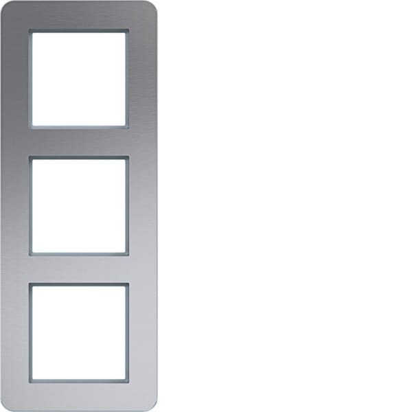 HAGER - C.8 Rahmen 3fach senkrecht, alu matt, Aluminium gebürstet