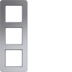 HAGER - C.8 Rahmen 3fach senkrecht, alu matt, Aluminium gebürstet