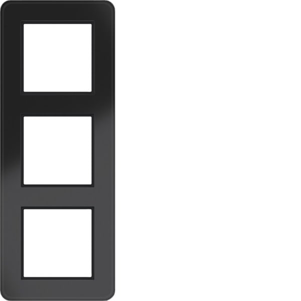 HAGER - C.8 Rahmen 3fach Glas, nachtschwarz glänzend