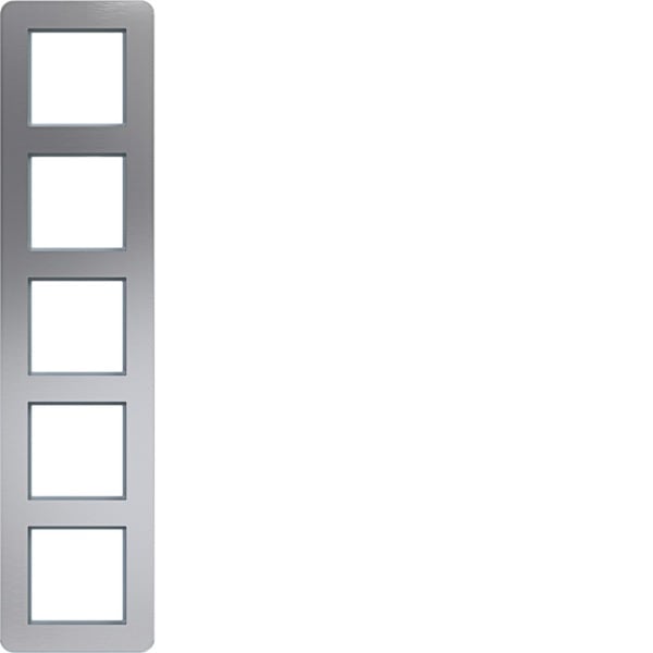 HAGER - C.8 Rahmen 5fach senkrecht, alu matt, Aluminium gebürstet