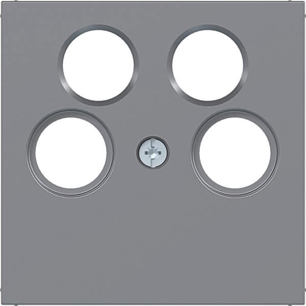 HAGER - A.x/C.x Zstk. f. Antennendose 4Loch (Ankaro), titan matt, lack.