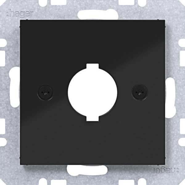 HAGER - A.x/C.x Zstk. für Melde- & Befehlsgerät 18,8 mm nachtschwarz gl.