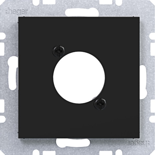 HAGER - A.x/C.x Zstk. für XLR Steckverbinder D-Serie, nachtschwarz gl.