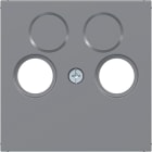 HAGER - A.x/C.x Zstk. f. Antennendose 4Loch, ausbrechbar, titan matt, lack.