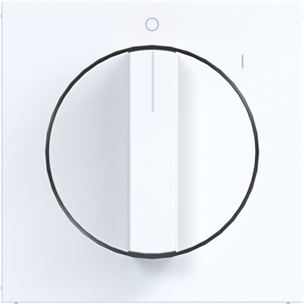 HAGER - A.x/C.x Zentralst. mit Drehknopf m. Aufdr. 0 u. 1, lichtweiß glämzend