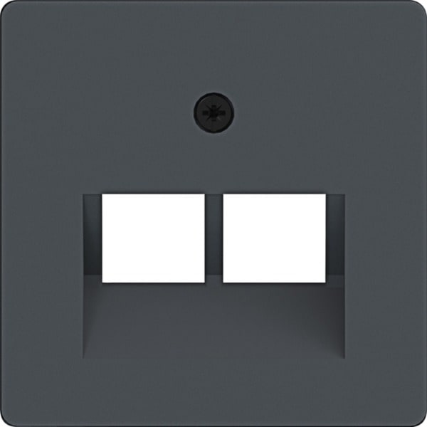 HAGER - A.x/C.x Zstk. für UAE Steckd. 2f, 50x50 mm, anthraz. m., lack.